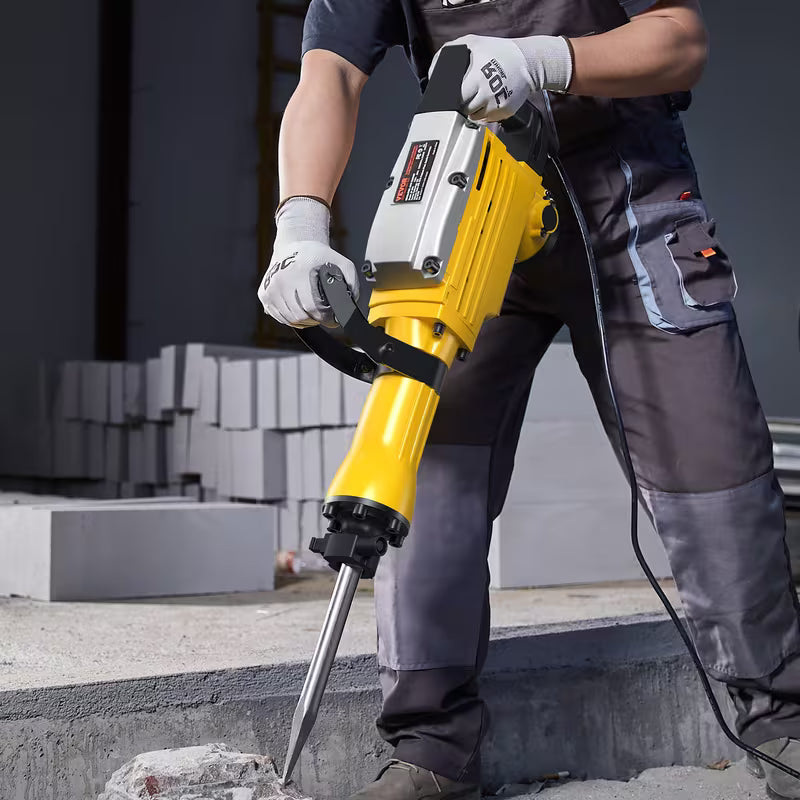 VEVOR Demolition Jack Hammer Concrete Breaker 2200W Electric Hammer 4 Chisel Bit