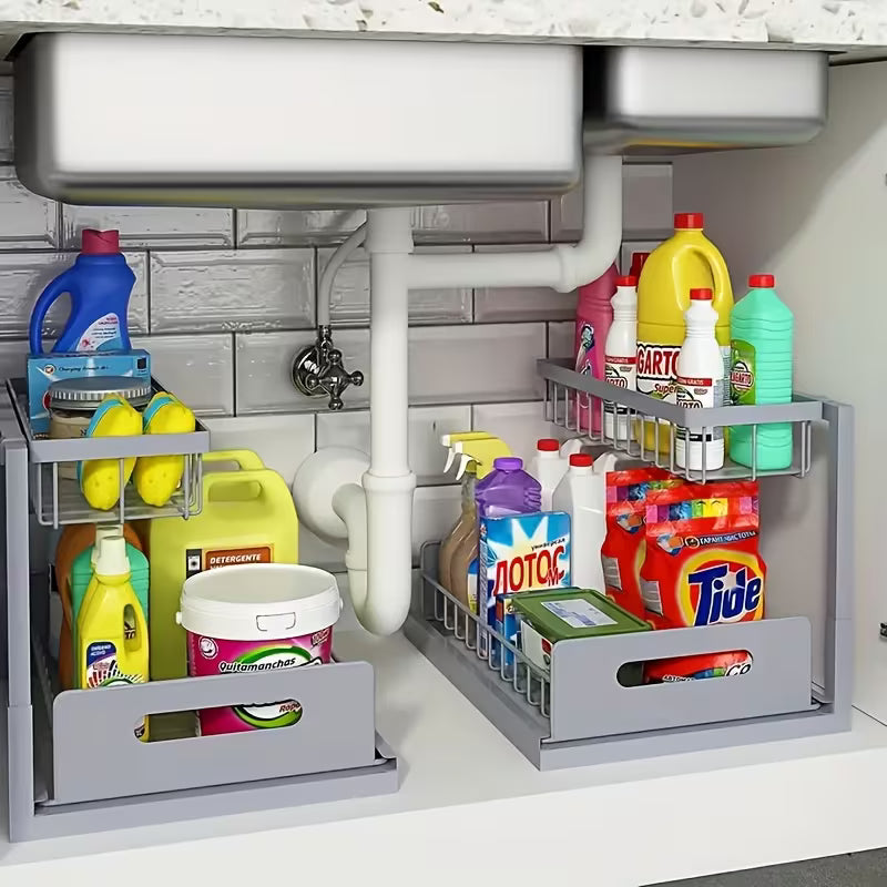 1/2pcs Kitchen Organizers And Storage, Kitchen Accessories, Utility Racks, Under Sink Organizer