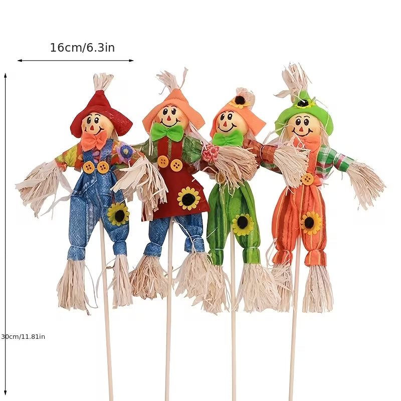 Home Kitchen Supplies Halloween Decorative Ornament, Rustic Small 11.81inch Scarecrow Scene