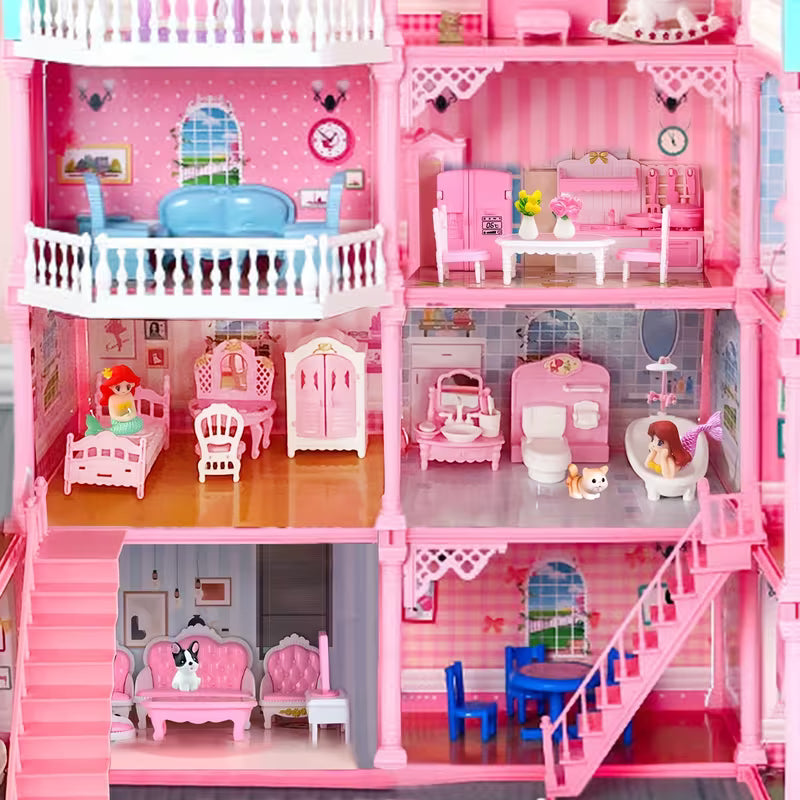 45-Piece Dollhouse Furniture Set Compatible with Dolls