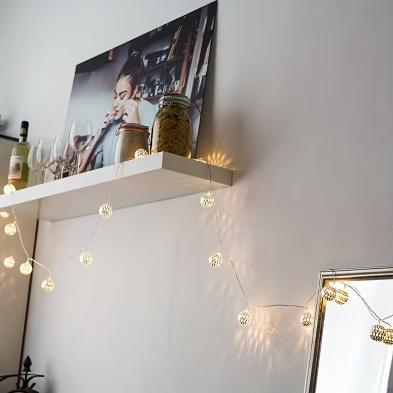 Moroccan ball lamp string,Indoor and outdoor Christmas decorative lights,Christmas tree