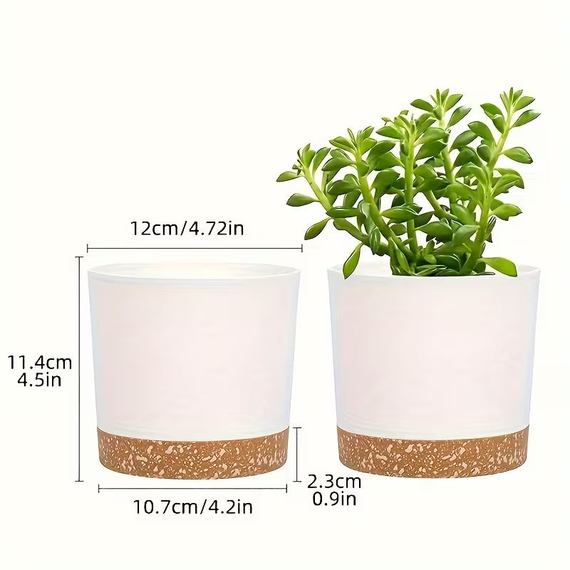 4pcs, 5 Inch Flower Pots, Indoor Plant Pots with Drainage Holes and Removable Base, Saucer