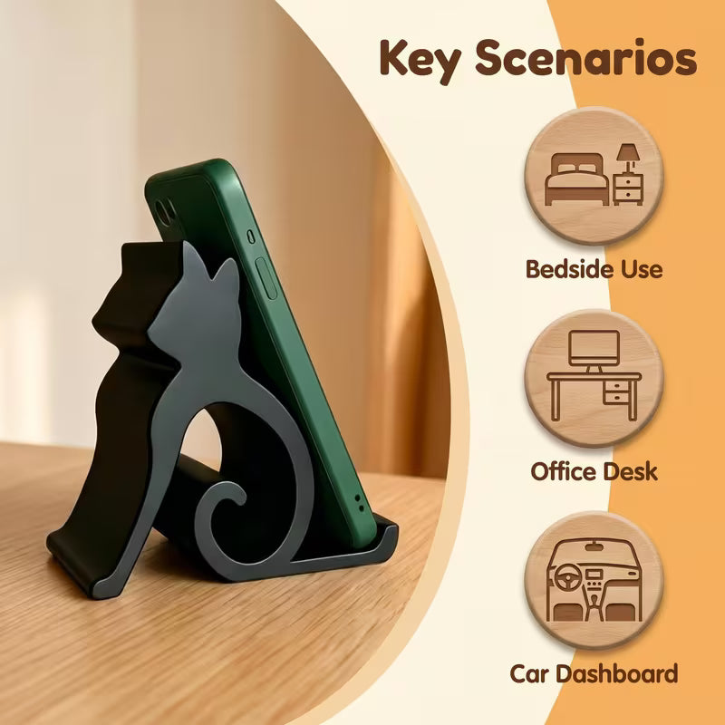 3-Color Fun Cat-Shaped Phone Stand, Universal Holder