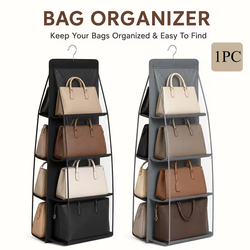 1pc Multi-Layer Handbag Hanging Organizer, with 8 Pockets, Hanging Purse Handbag Storage