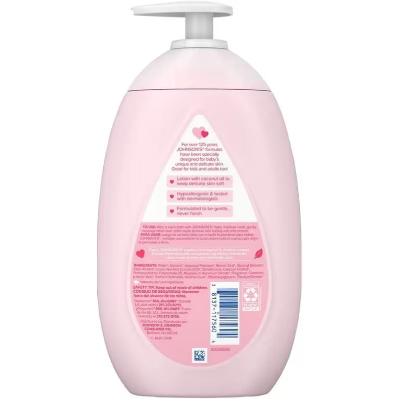 Johnsons Baby Lotion 16.9 Ounce Pump (500ml) (2 Pack)