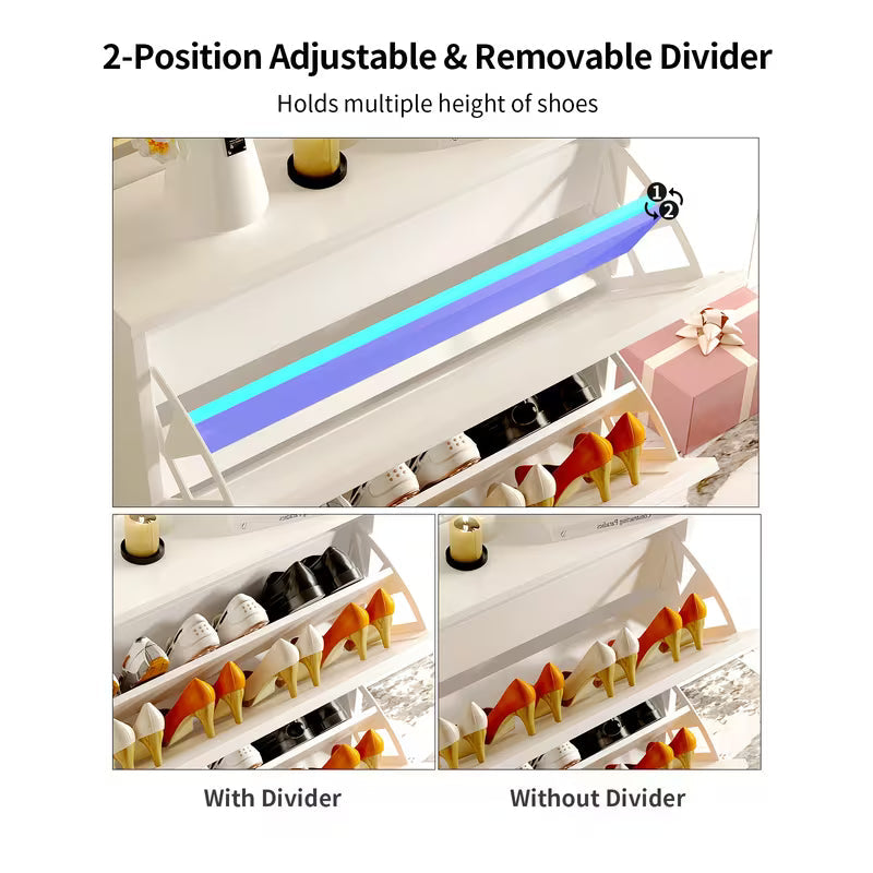 Shoe Organizer with 2/3/4 Flip Drawer, Shoe Rack for Entry, Hallway, Living Room, Bedroom