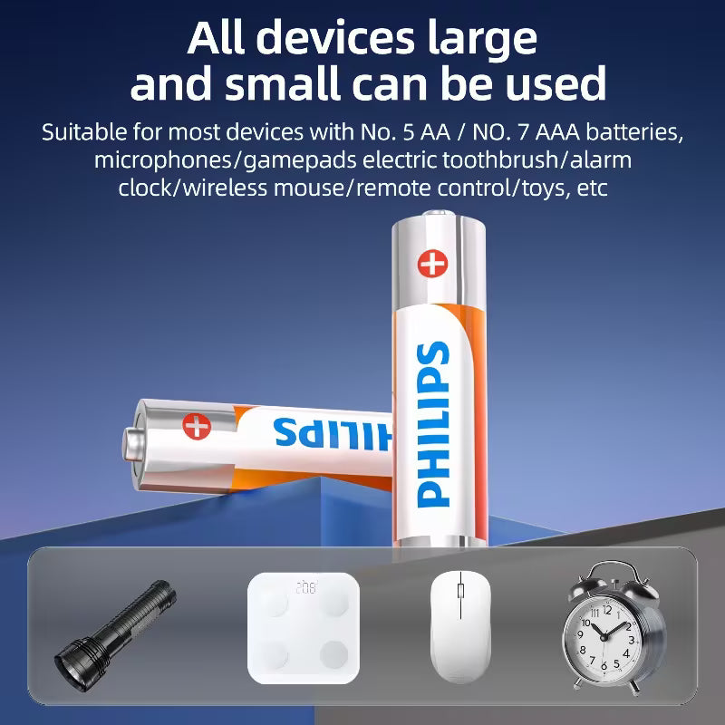 PHILIPS Carbon Zinc Disposable AA & AAA Batteries, 1.5V High