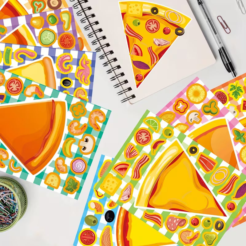 24-Piece Colorful Kids' Pizza Stickers