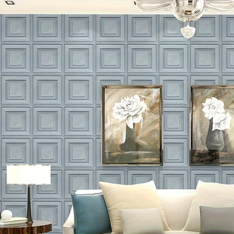 10pcs/20pcs 3mm thick 35x35cm/13.78x13.78 inches XPE material 3D wall decals Self-adhesive wall