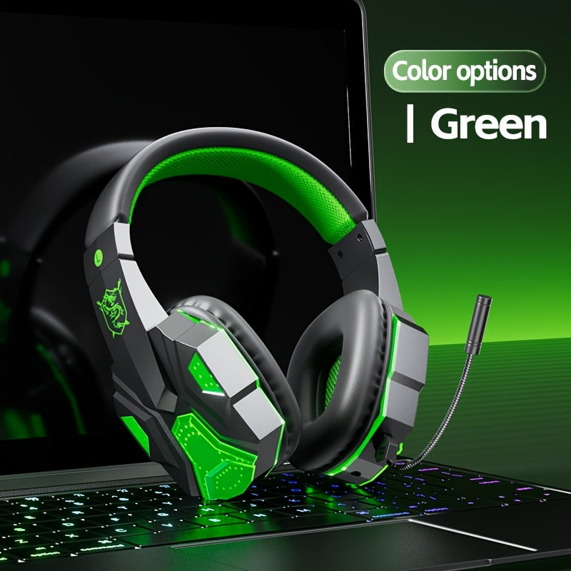 High Aesthetic Glowing Gaming Headset, Wireless Over-Ear Headphones