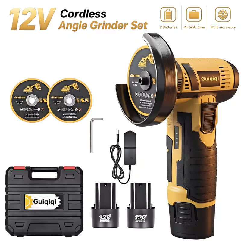Mini Wireless Angle Grinder, 19500RPM Electric Grinding and Polishing Tool, Including 1/2