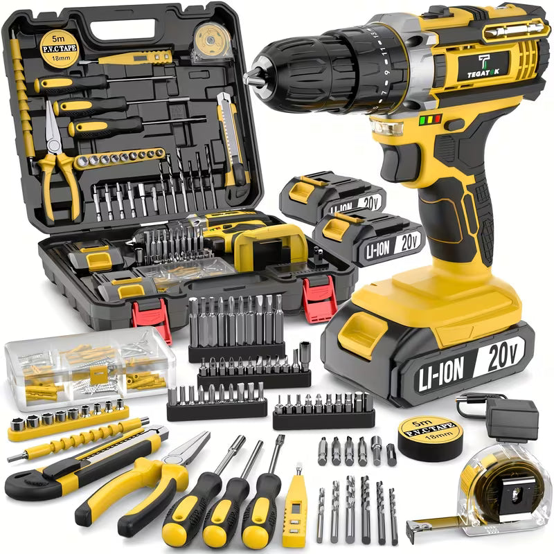 30|88|136|148pcs Electric Drill ToolBox Set | Cordless Rechargeable Electric Drill Tool Set