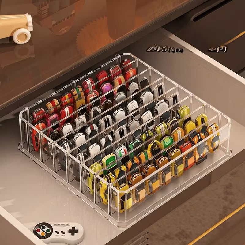 Large 8-Grid High Clear Display Toy Storage Case, Acrylic Multi-Layer Set, Acrylic