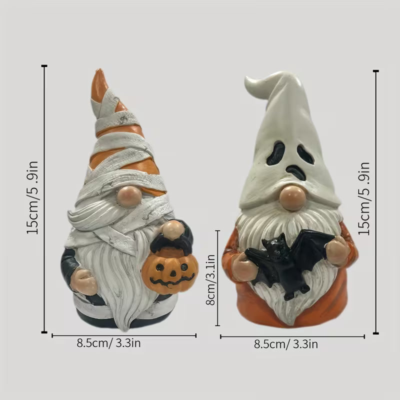 Collectible Figurines ,2pcs Charming Halloween Gnome Decorative Figurines, Resin Statues