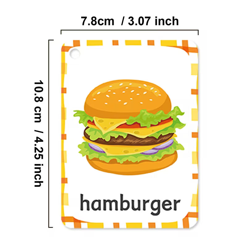 48-Piece Food Flash Cards for Kids