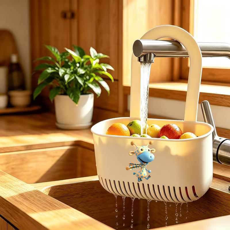 1pc—Acrylic—Cheerful Little Deer Design Style Multifunctional Drain Basket, Thickened