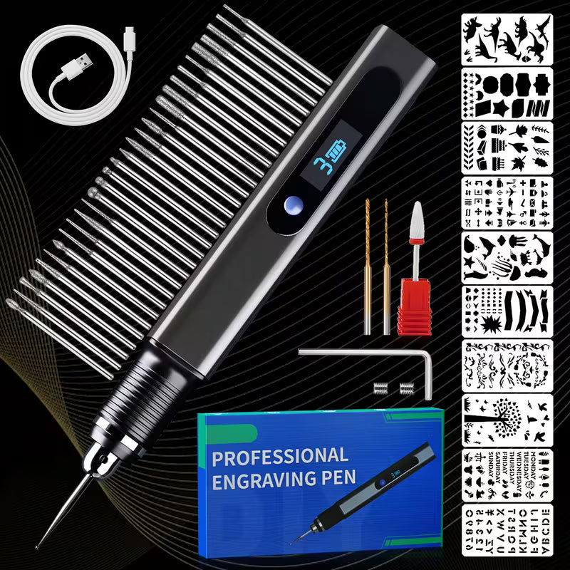 2026 NEW Rechargeable Engraving Pen Kit, Mini Electric Rotary Etching Tool with 39 Bits And 10
