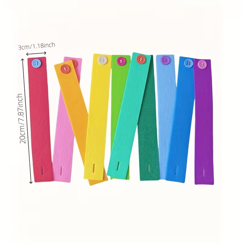 16-Piece/Random Colors/non-woven Button Wristbands Kindergarten