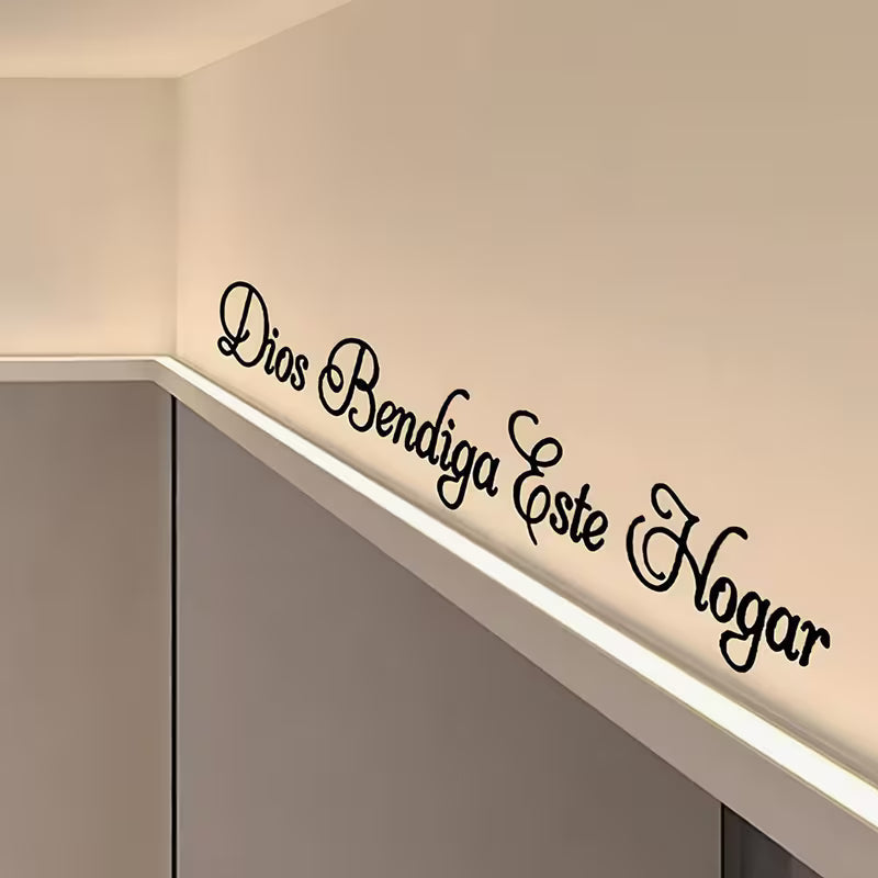 1pc Spanish Blessing Wall Sticker "Dios Bendiga Este Hogar" with Religious Meaning, Living
