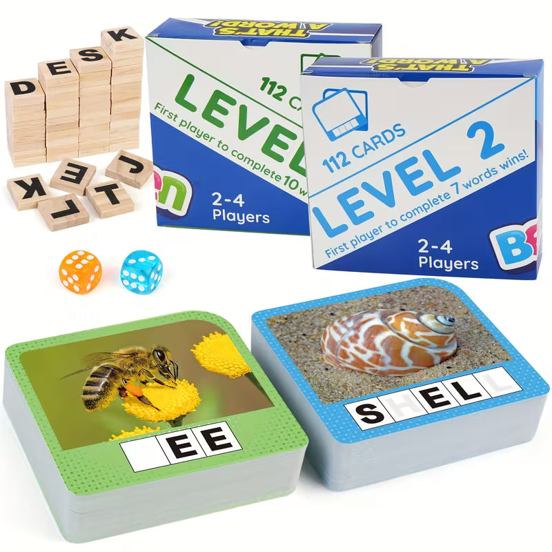 Kids Spelling Games Flash Card Sight Word Flashcards Wood Letter Tiles