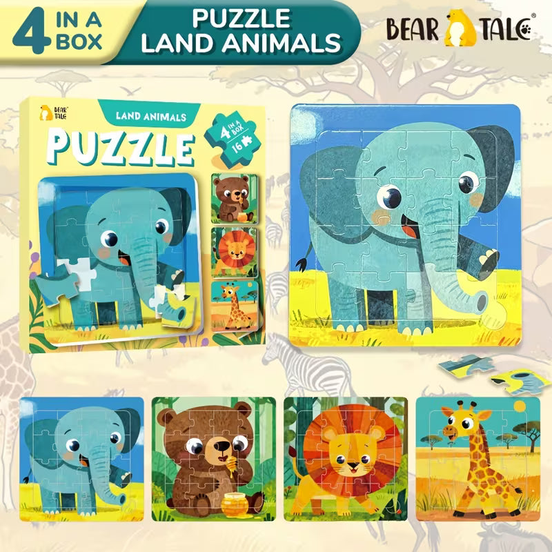 64-Piece 4-in-1 Farm Animals Cardboard