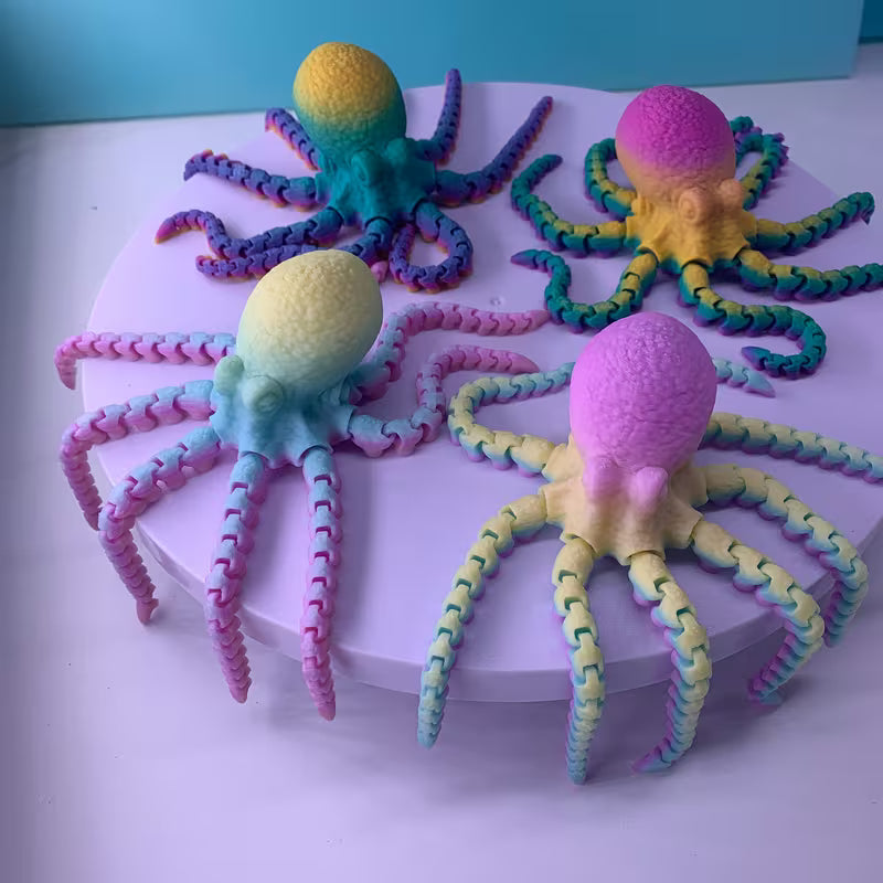 1Pc/2-Piece 3D Printed Movable Joint Octopus & Squid Ornaments Glass