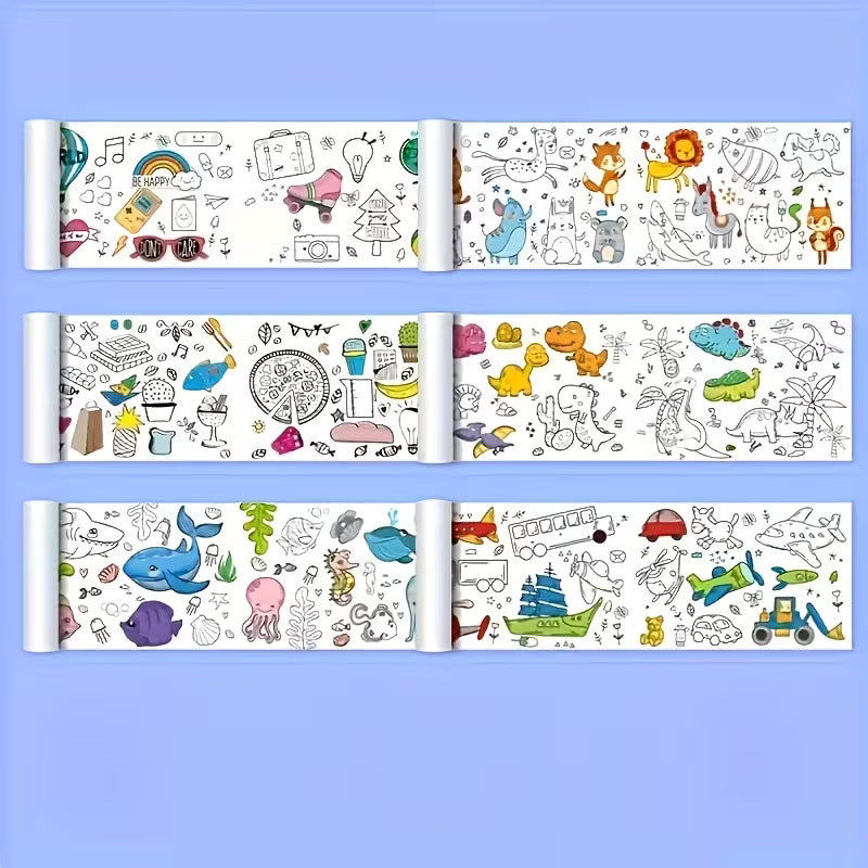 3-Volume Fun Coloring Scroll Set
