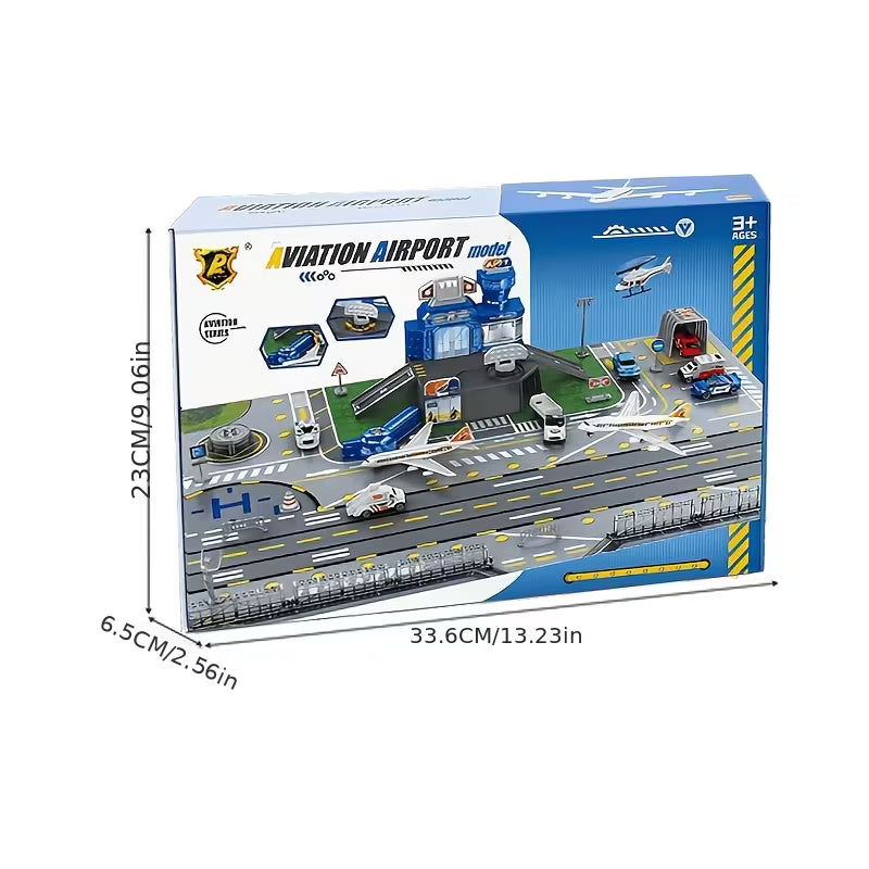 Airport Playset with Airplane Plastic