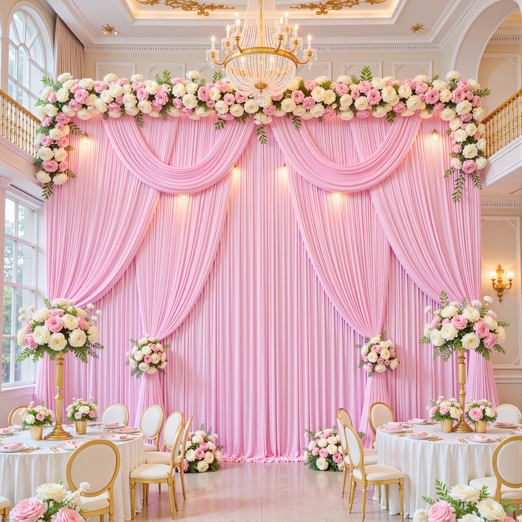 Photography Backdrop 8pcs 5x10ft Luxe Draped Backdrop Curtains - Soft Set