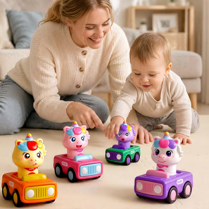 Press to Go Unicorn Car Toys for Toddler