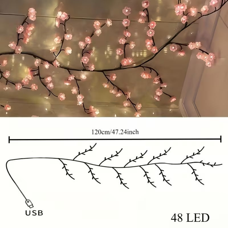 96 LED Cherry Blossom Lights - 48 Bulbs