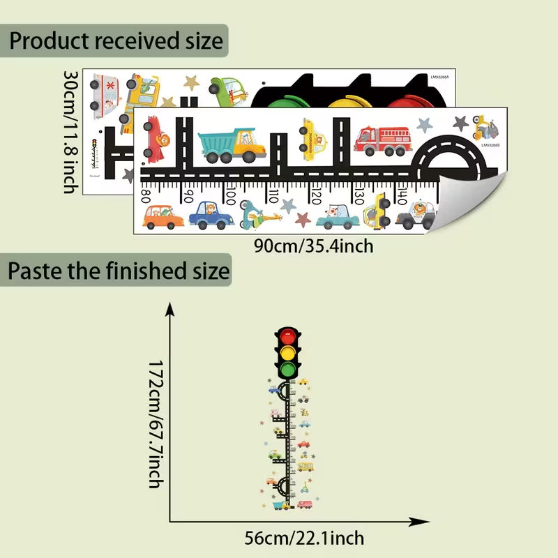 Cartoon Traffic Light Traffic Track Car Themed Height Set