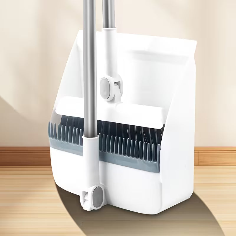 2pcs Set of Brand New 3-in-1 Rotatable and Foldable Magnetic Broom and Dustpan Cleaning Set