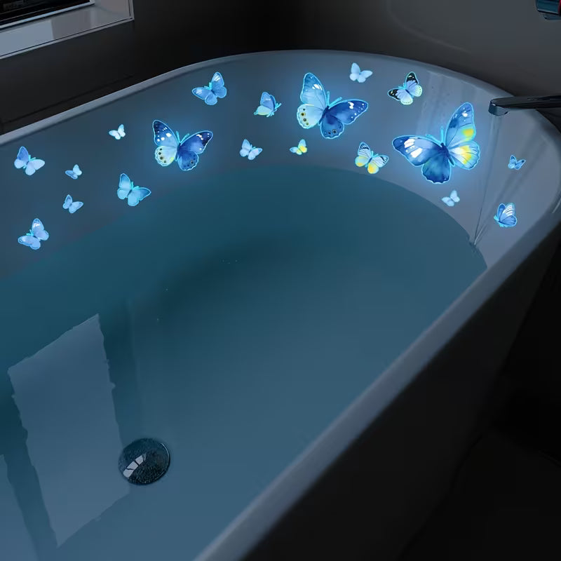 Glow in The Dark Butterfly Wall Sticker Self-Adhesive Removable Toilet Bathtub