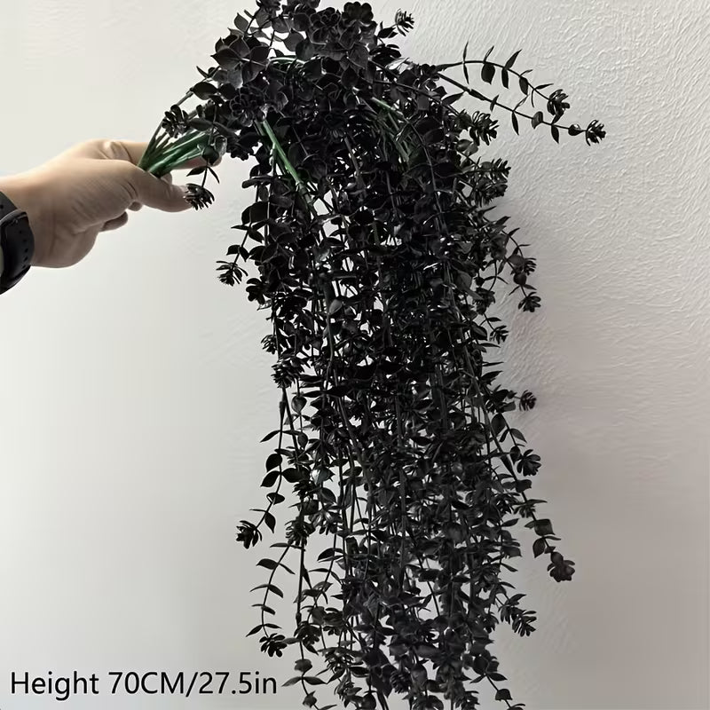 Black Gothic Style Artificial Hanging Vines - Halloween Set, Black