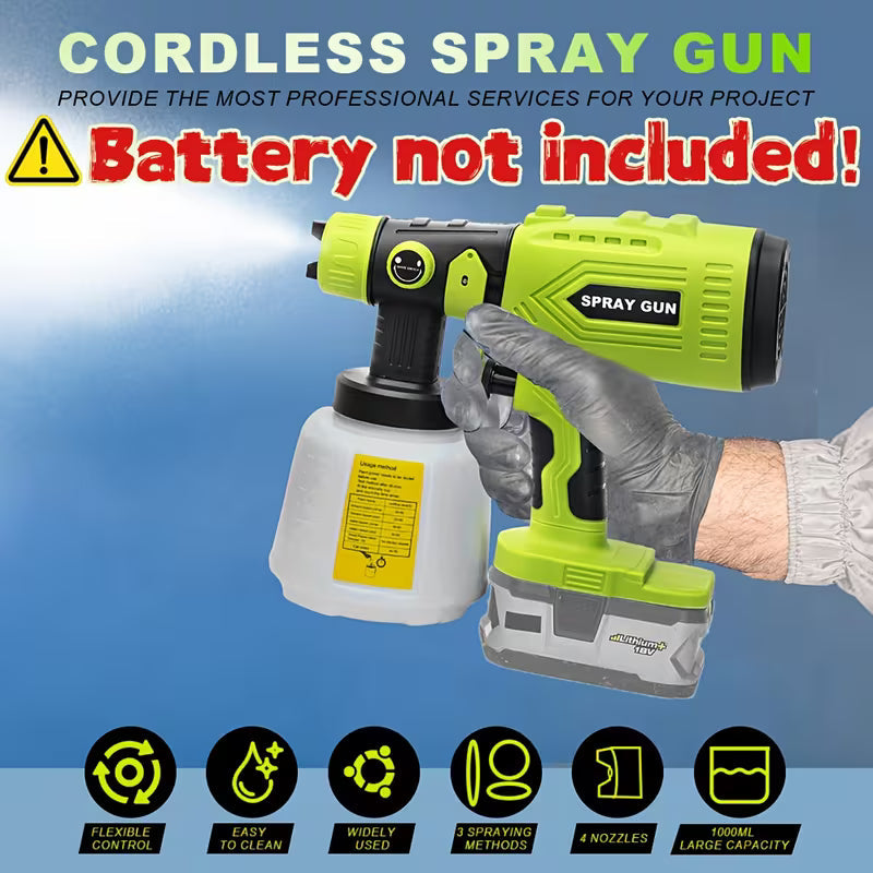 Paint Sprayer, Compatible with Ryobi 18V Battery (Battery Not Included), Electric Paint Machine