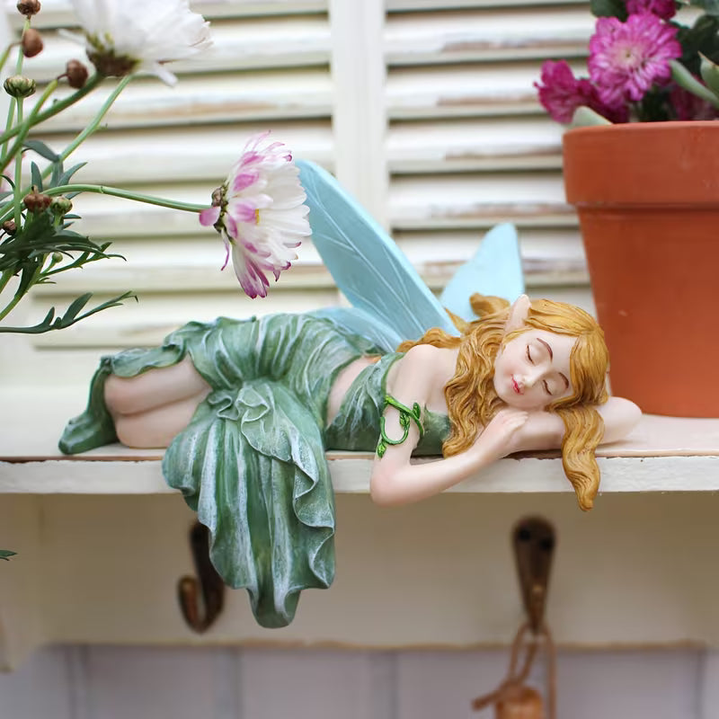 One Beautiful Sleeping Posture Fairy Flower Fairy Ornament, Family Garden Fairy Statue