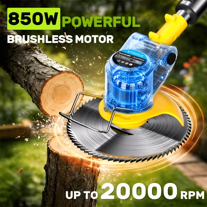 5200mAh Portable Cordless Electric Lawnmower for Home Use, Garden Weeder/cordless Trimmer