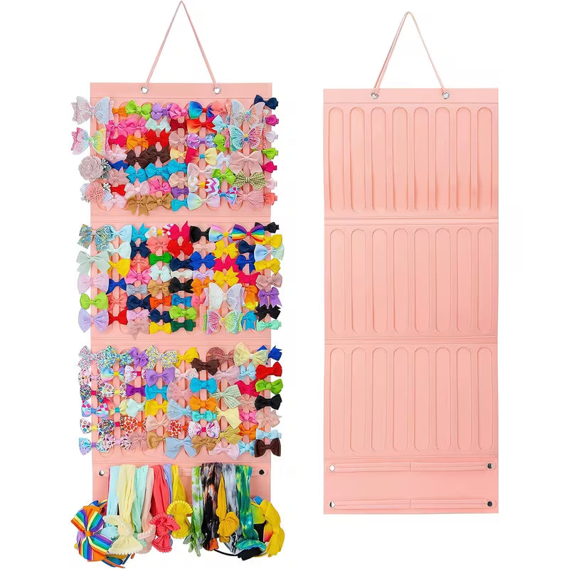 Cute Felt Storage Bag Compatible for Hairpins, Bows, Clips & Headdresses - Solid Color Hanging