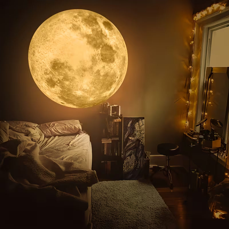 Starry Sky Projection Lamp, USB Powered, 360° Rotatable, Moon Lamp with Yellow, White