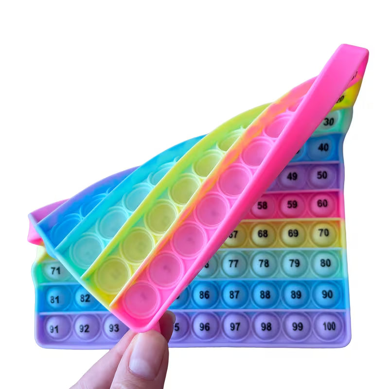 1-100 Numbers Math Games Fidget Toy Quick Push Bubble Board Educational
