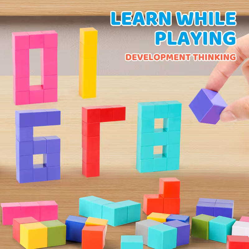 100-Piece Colorful Magnetic Building Blocks and Cubes