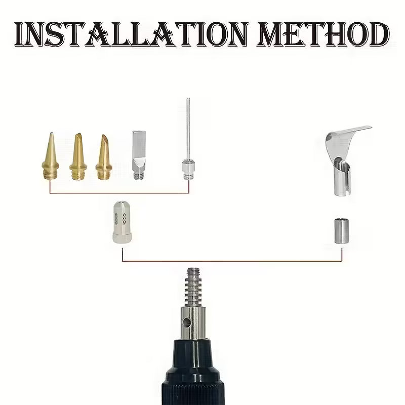 Portable Soldering Kit with Replaceable Tips, Outdoor Welding Set, Manual DIY Tool