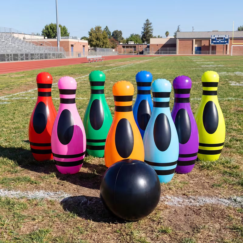 11-Piece Enormous Inflatable Crayon Outdoor Bowling Set