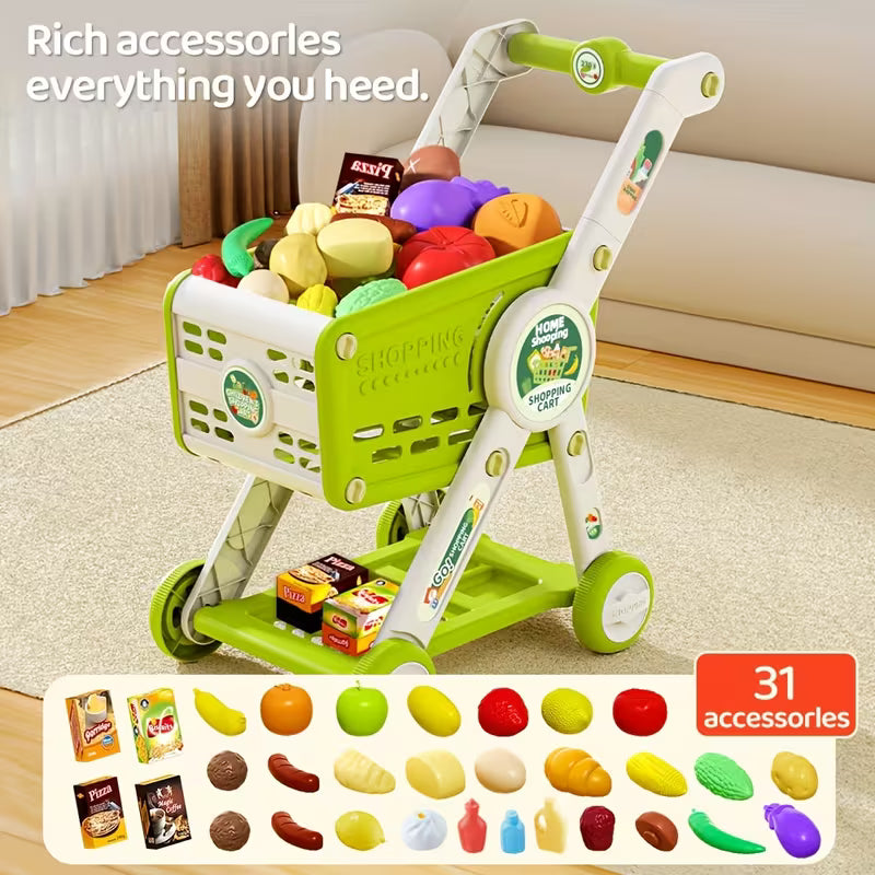 31-Piece Set of Play Shopping Carts