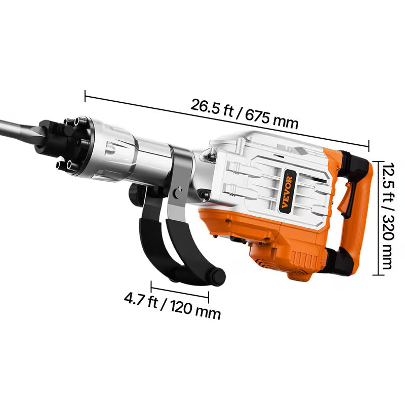 VEVOR Demolition Jack Hammer, 3500W Jack Hammer Concrete Breaker