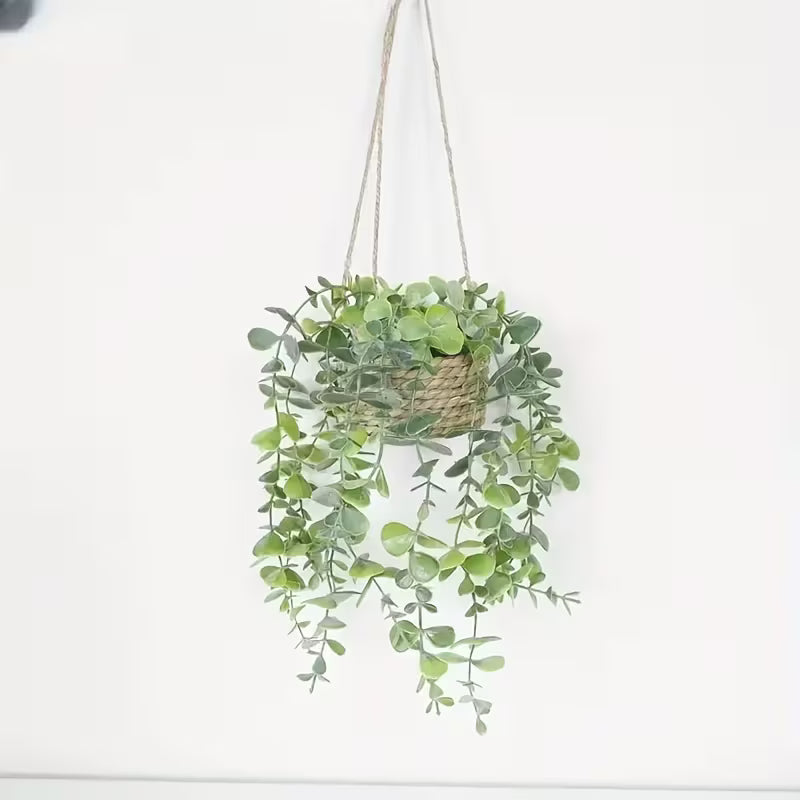 Artificial Eucalyptus Hanging Plants (Without Container), Artificial Green Set, Green