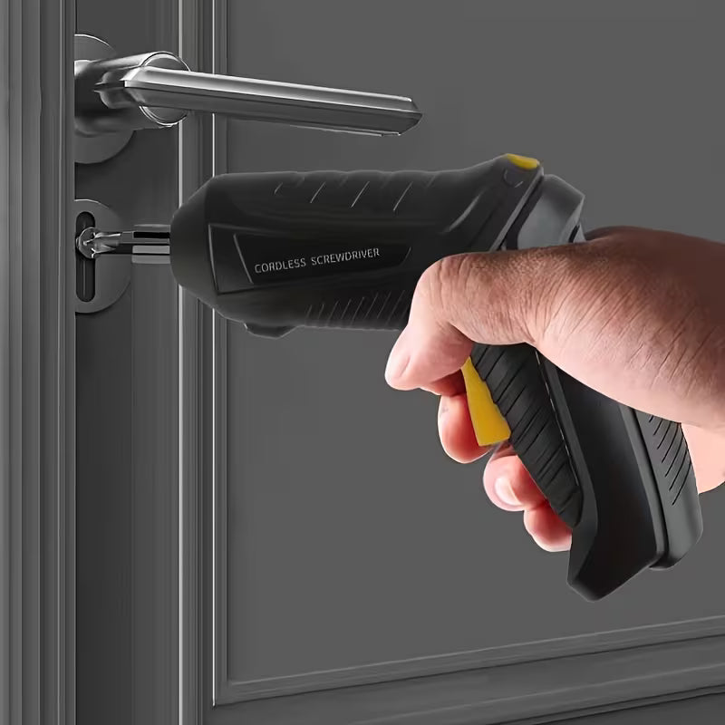 Mini Cordless Electric Drill, Wireless Rechargeable Cordless Screwdriver with LED & Rotating Handle