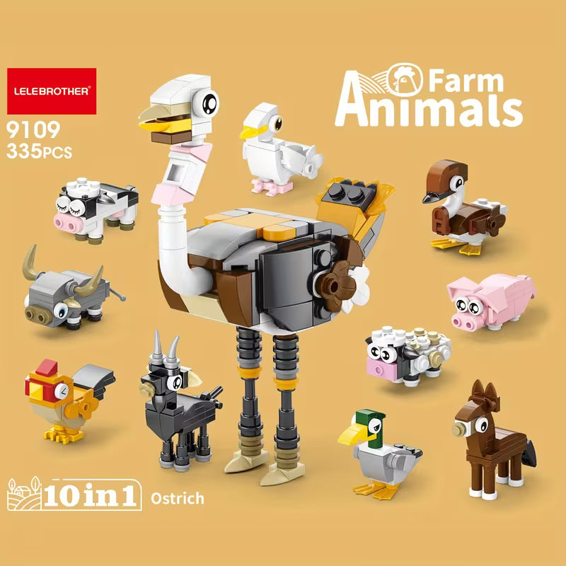 10-In-1 Mini Cute Pet Farm Series Building Block Set