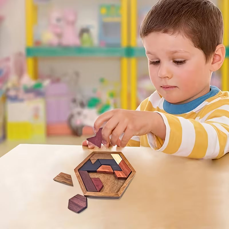 Wooden Hexagonal Jigsaw Puzzle